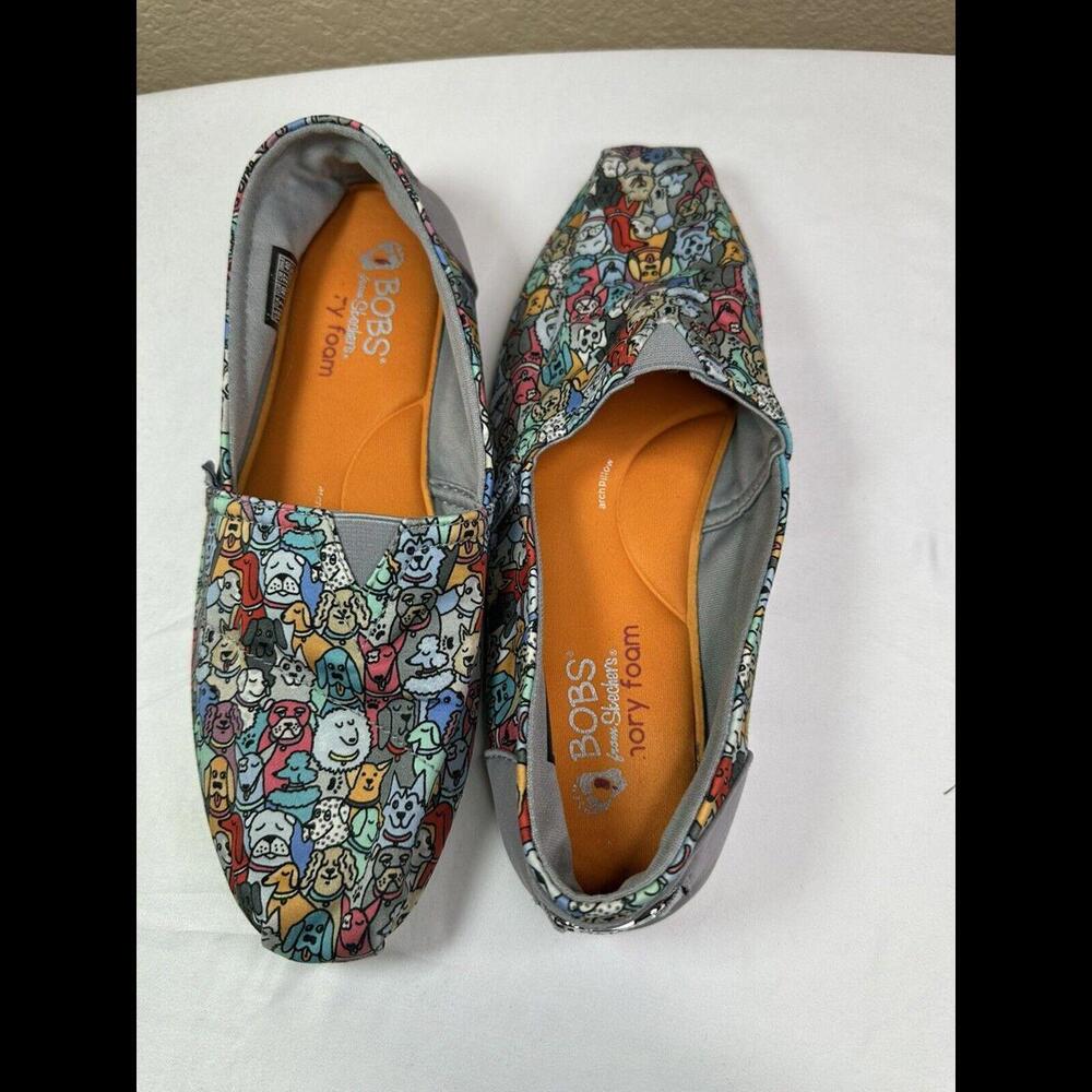 Skechers Women's BOBS for Dogs Slip On Plush Woof Dog Party Flat Multi Size 10 - Picture 6 of 8